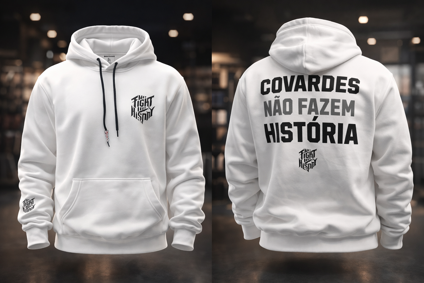 Moletom Off White - Covardes não fazem historia